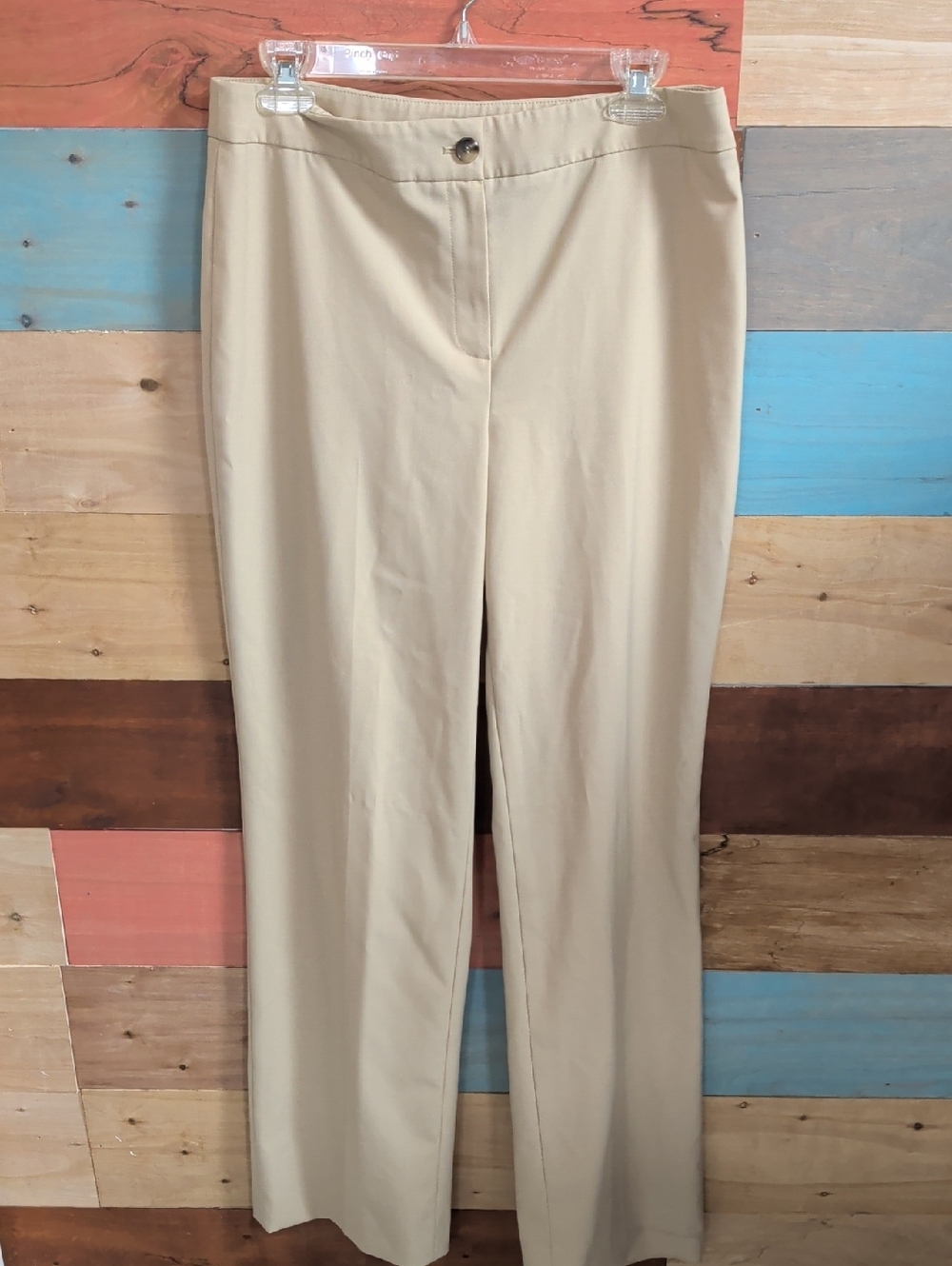 Jones New York Beige Straight-Leg Trousers